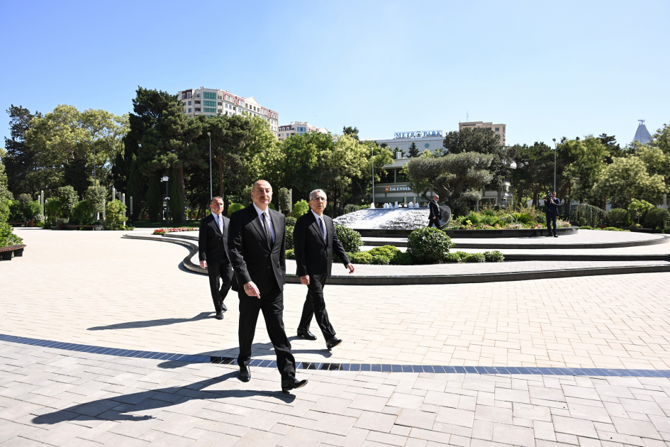 Prezident İlham Əliyev Bakıda əsaslı şəkildə yenidən qurulan Nərimanov parkının açılışında iştirak edib (FOTO) (YENİLƏNİB)