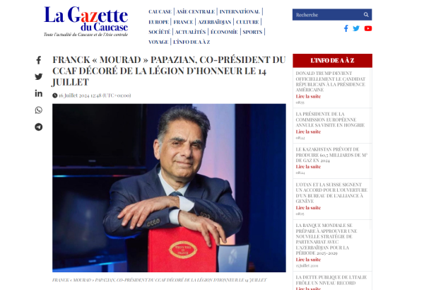 Fransanın "Fəxri Legion" ordeni nəyə çevrilib - "La Gazette du Caucase" növbəti erməninin təltif olunmasından yazıb