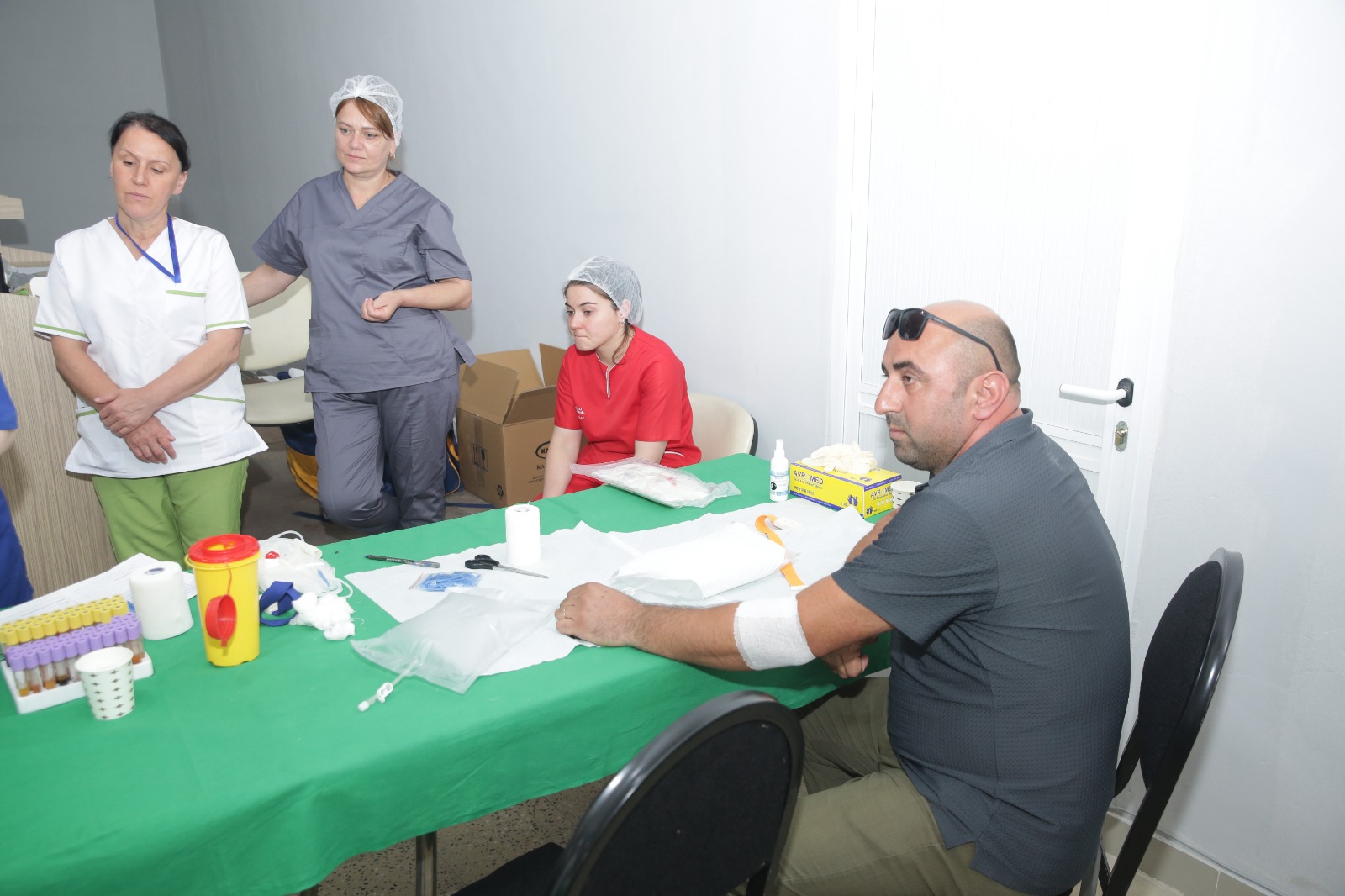 Xaçmazda qanvermə aksiyası təşkil edilib (FOTO)