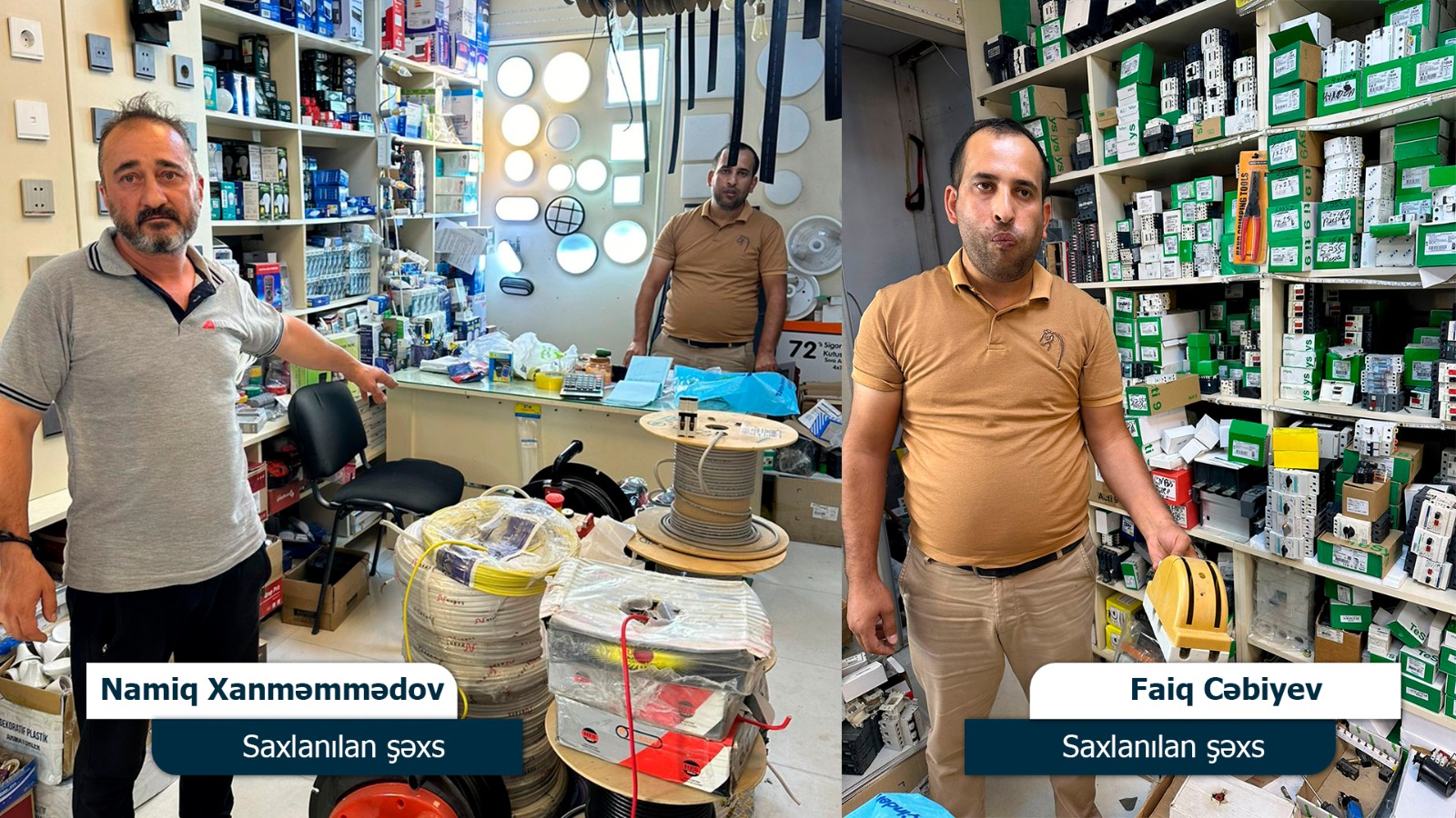 100 min manatlıq elektrik avadanlıqları oğurlayan iki nəfər saxlanıldı