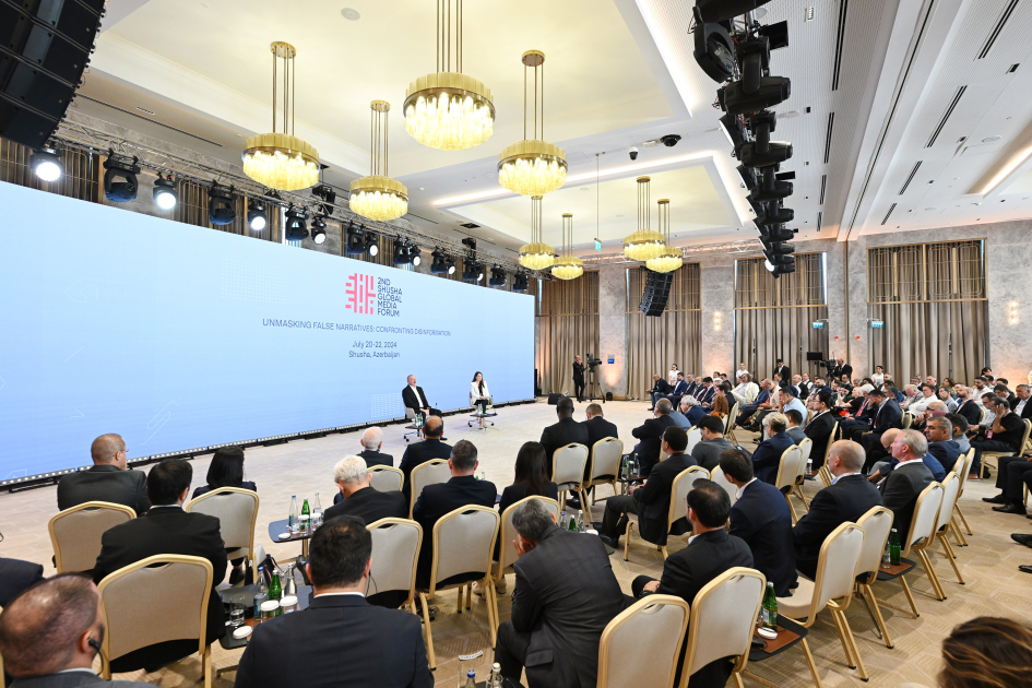 Prezident İlham Əliyev Şuşada 2-ci Qlobal Media Forumunda çıxış edib (FOTO/VİDEO) (YENİLƏNİB-2)