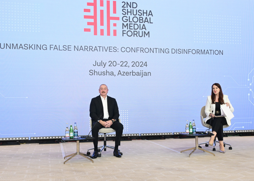 Prezident İlham Əliyev Şuşada 2-ci Qlobal Media Forumunda çıxış edib (FOTO/VİDEO) (YENİLƏNİB-2)
