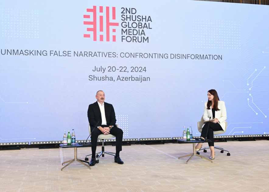 Prezident İlham Əliyev Şuşada 2-ci Qlobal Media Forumunda çıxış edib (FOTO/VİDEO) (YENİLƏNİB-2)