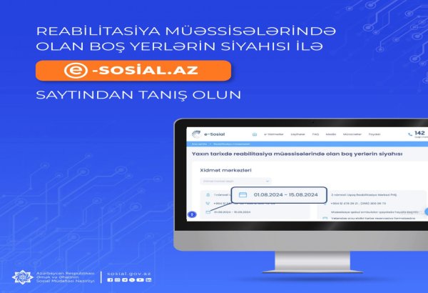 Reabilitasiya xidmətlərində daha bir neçə yeniliyin tətbiqinə başlanıldı
