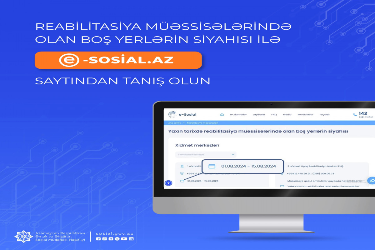 Reabilitasiya xidmətlərində daha bir neçə yeniliyin tətbiqinə başlanıldı