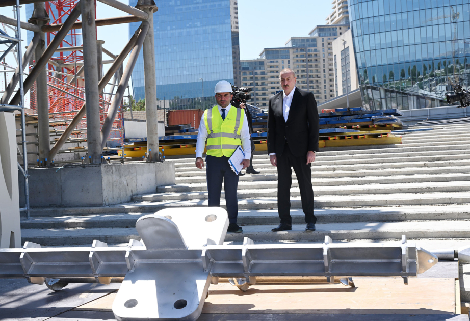 Prezident İlham Əliyev Bakıda Zəfər parkında aparılan tikinti işləri ilə tanış olub (FOTO/VİDEO)