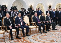 Prezident İlham Əliyev Astanada Özbəkistan Prezidenti Şavkat Mirziyoyevin təltif olunması mərasimində iştirak edib (FOTO/VİDEO)