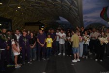 Olimpiya Oyunlarında uğurlu çıxış edən Azərbaycan millisi Vətənə qayıdıb (FOTO/VİDEO)