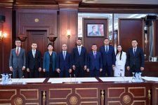 Qazaxıstan Parlamenti Senatının nümayəndə heyəti Milli Məclisdə olub (FOTO)