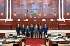 Qazaxıstan Parlamenti Senatının nümayəndə heyəti Milli Məclisdə olub (FOTO)