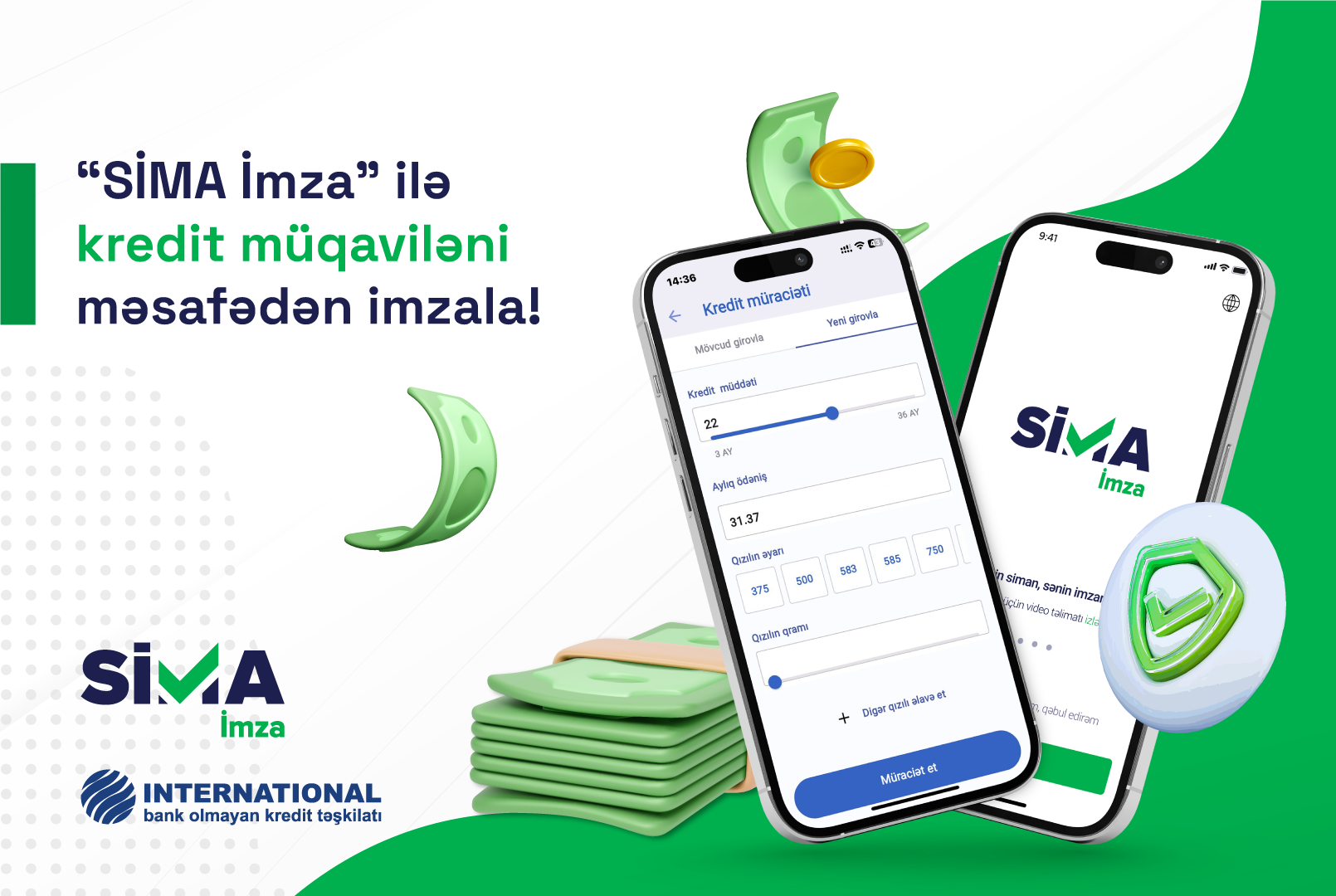“SİMA İmza” ilə kredit müqaviləni məsafədən imzala!