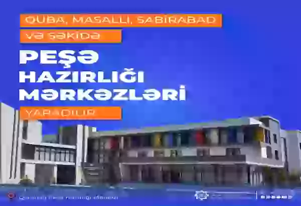 Bu bölgələrdə də peşə hazırlığı mərkəzləri yaradılır