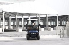 Prezident İlham Əliyev Bakı Olimpiya Stadionunun ərazisində COP29-a hazırlıqla bağlı görülən işlərlə tanış olub (FOTO/VİDEO)