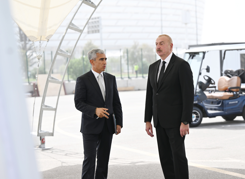 Prezident İlham Əliyev Bakı Olimpiya Stadionunun ərazisində COP29-a hazırlıqla bağlı görülən işlərlə tanış olub (FOTO/VİDEO)