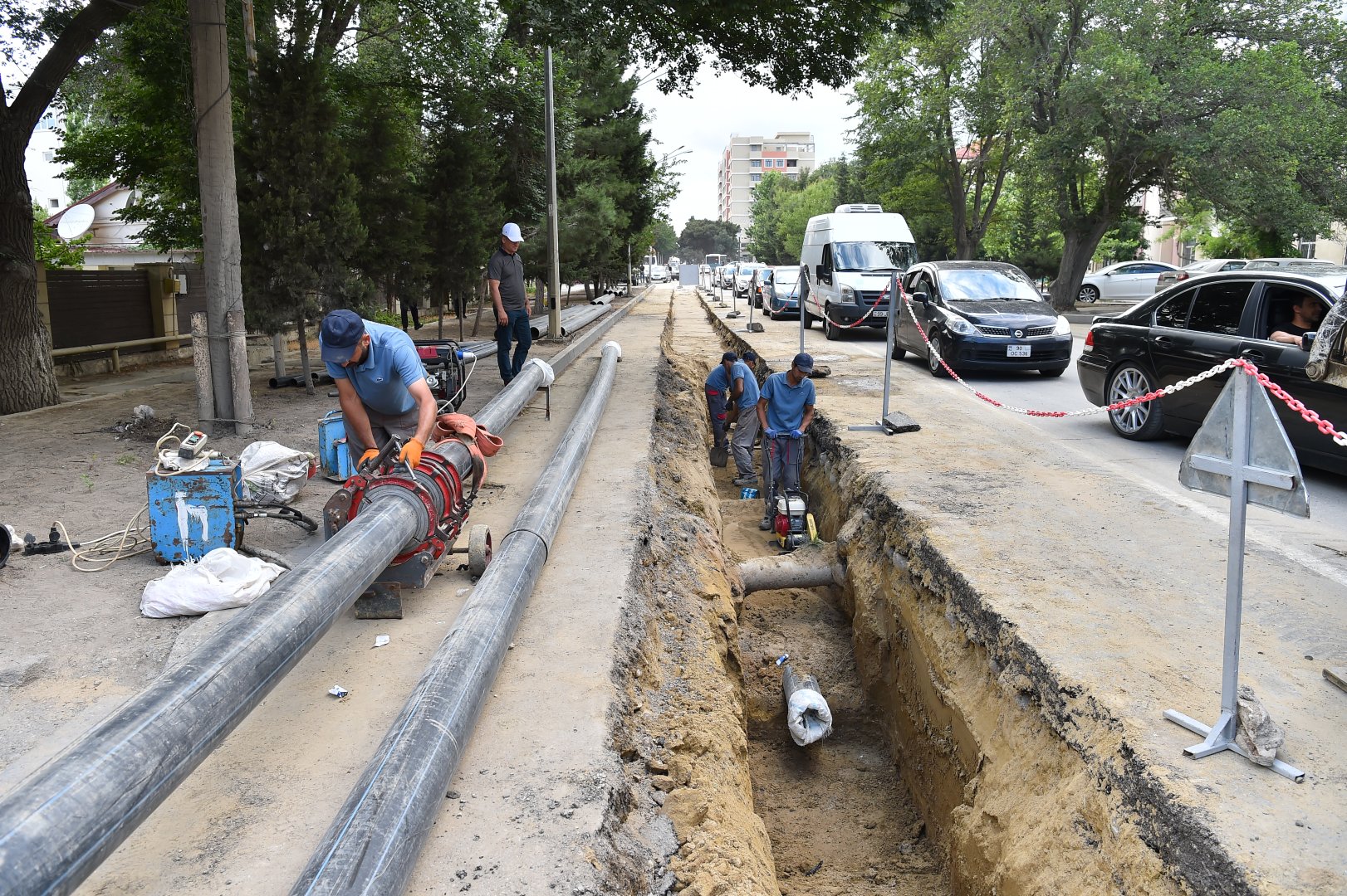 Bakıda yeni su və kanalizasiya layihələri icra olunur (FOTO/VİDEO)