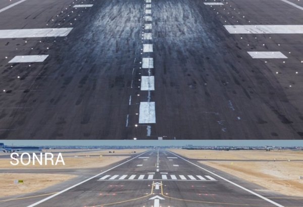 Heydər Əliyev Beynəlxalq Aeroportunda yenilənmiş uçuş-enmə zolağı istifadəyə verilib