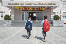 Şamaxının Hacıqədirli kəndində Heydər Əliyev Fondu tərəfindən inşa olunan yeni məktəb binası istifadəyə verilib (FOTO)