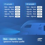 Bakı-Ağstafa-Bakı marşrutu üzrə əlavə qatar reysləri təyin edilib