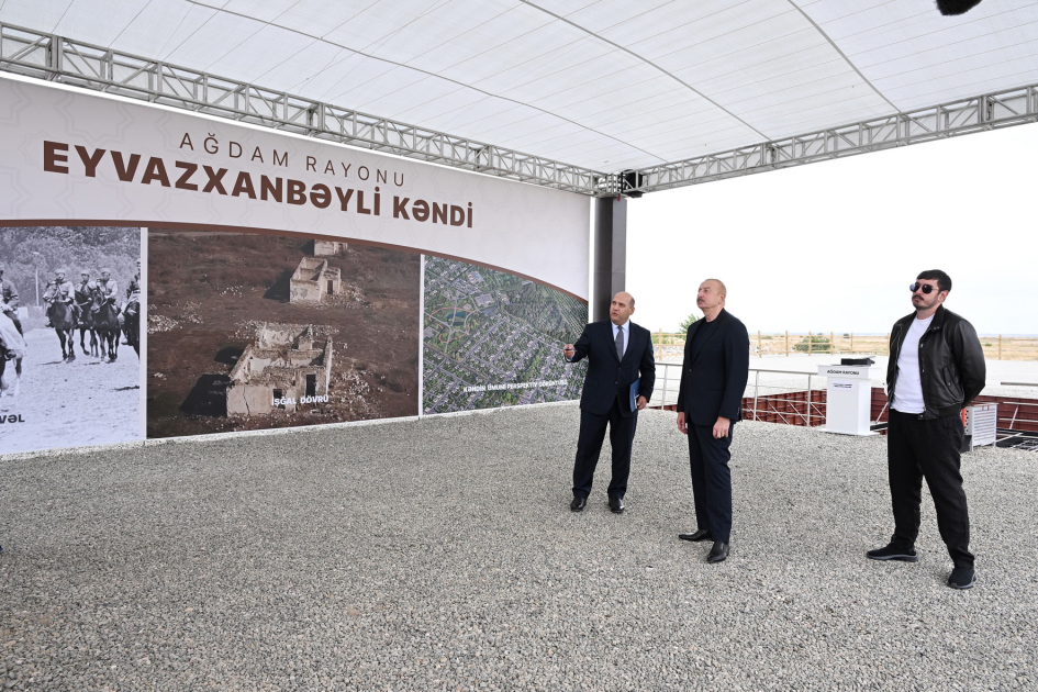 Prezident İlham Əliyev Ağdam rayonunun Eyvazxanbəyli kəndinin təməlqoyma mərasimində iştirak edib (YENİLƏNİB) (FOTO/VİDEO)