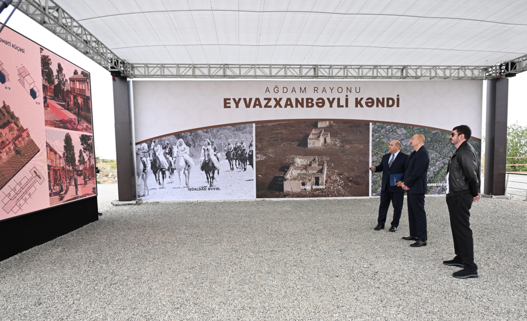 Prezident İlham Əliyev Ağdam rayonunun Eyvazxanbəyli kəndinin təməlqoyma mərasimində iştirak edib (YENİLƏNİB) (FOTO/VİDEO)