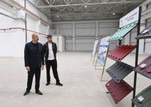 Prezident İlham Əliyev Ağdam Sənaye Parkında görülən işlərlə tanış olub, yeni zavodların açılışlarında iştirak edib (YENİLƏNİB) (FOTO/VİDEO)