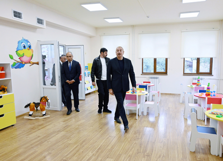 Prezident İlham Əliyev Xankəndidə 1 nömrəli körpələr evi-uşaq bağçasının təmirdən sonra açılışında iştirak edib (YENİLƏNİB) (FOTO/VİDEO)