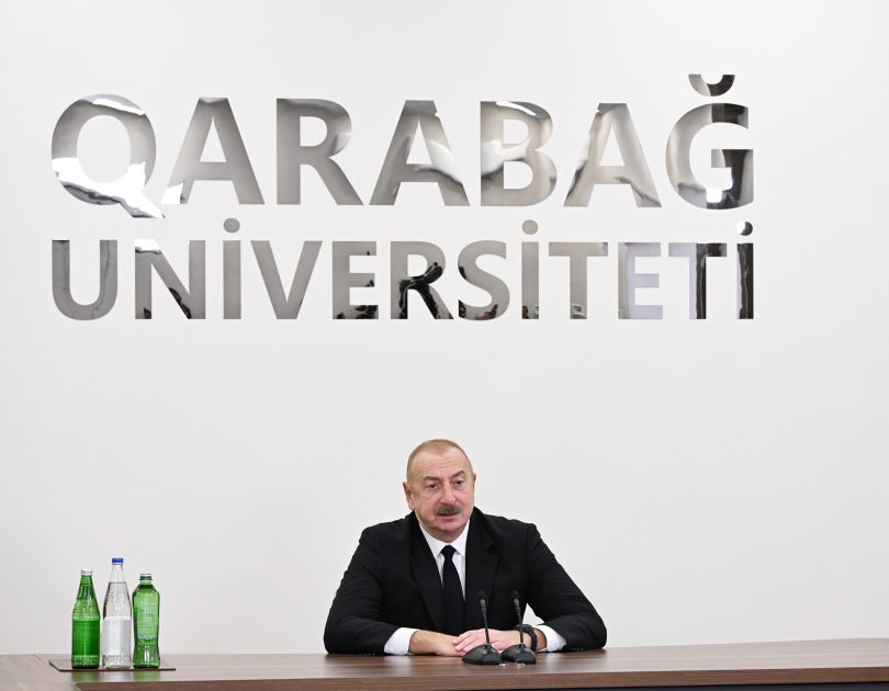 Prezident İlham Əliyev Qarabağ Universitetinin təmirdən sonra açılışında iştirak edib (FOTO/VİDEO) (YENİLƏNİB-4)