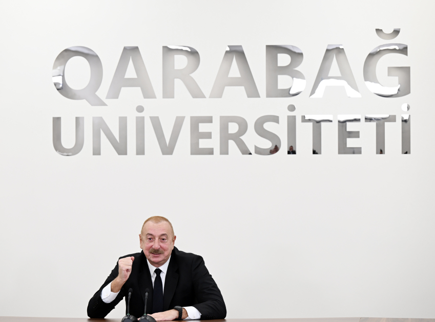 Prezident İlham Əliyev Qarabağ Universitetinin təmirdən sonra açılışında iştirak edib (FOTO/VİDEO) (YENİLƏNİB-4)