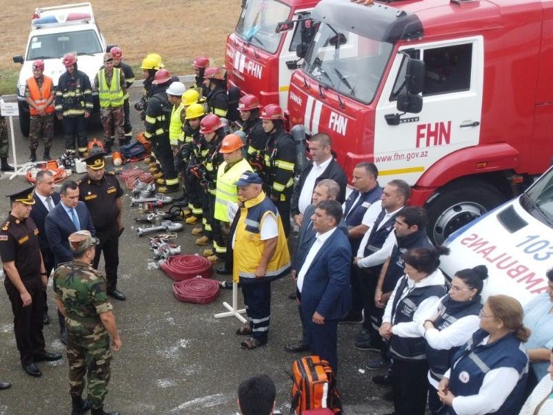 FHN-in Gəncə Regional Mərkəzi mülki müdafiə məşqi keçirib (FOTO/VİDEO)