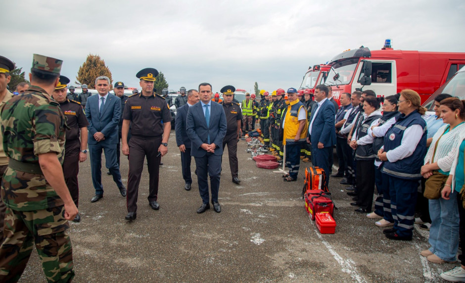 FHN-in Gəncə Regional Mərkəzi mülki müdafiə məşqi keçirib (FOTO/VİDEO)