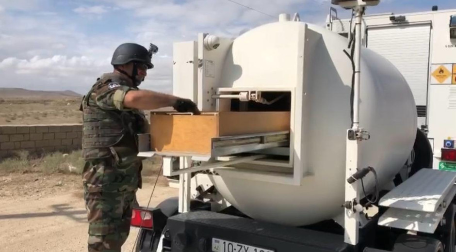 Qobuda hərbi sursatlar aşkar edilib (FOTO/VİDEO)