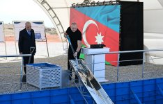 Prezident İlham Əliyev Cəbrayıl şəhərində alkoqolsuz içki məhsulları istehsalı kompleksinin təməlini qoyub (YENİLƏNİB) (FOTO/VİDEO)