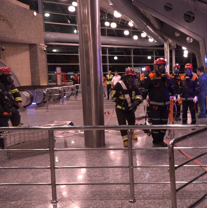 Fövqəladə Hallar Nazirliyi metroda təlim keçirdib (FOTO/VİDEO)