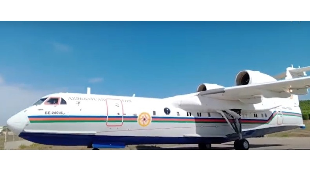 FHN-in “BE-200ÇS” amfibiya tipli təyyarəsi Türkiyədə yanğınsöndürmə əməliyyatını davam etdirir (FOTO/VİDEO)