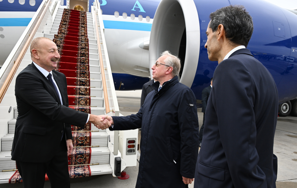 Prezident İlham Əliyev Rusiyaya səfərə gəlib (FOTO/VİDEO)