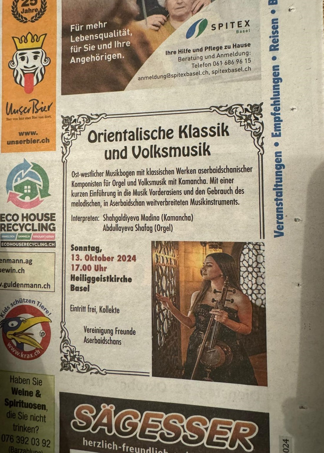 Bazeldə Azərbaycan musiqiçilərinin konserti olacaq (FOTO)