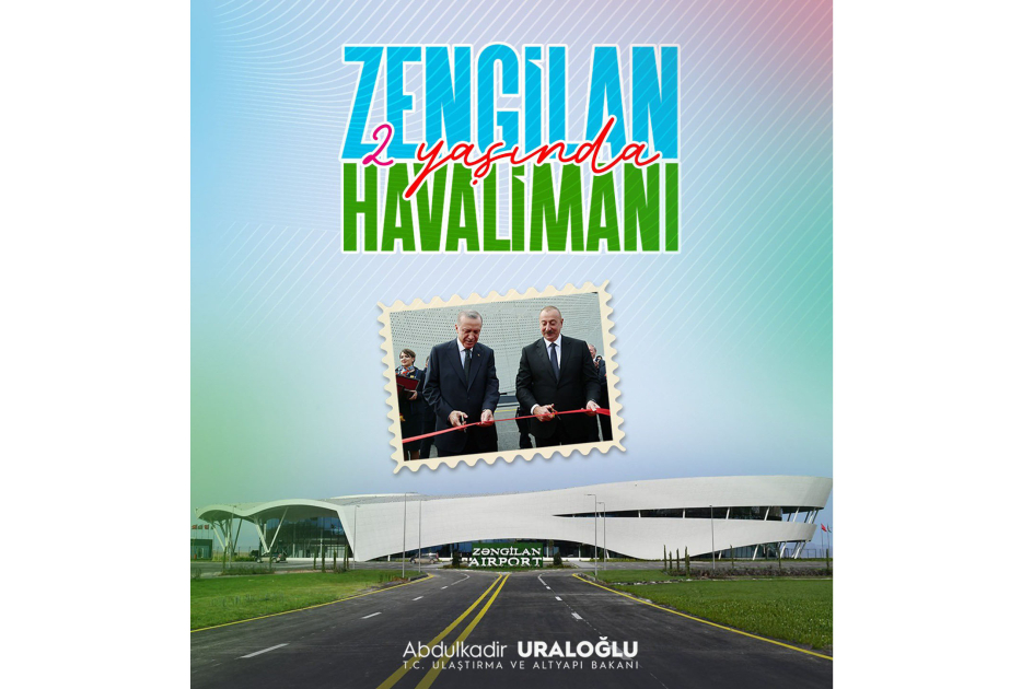 Türkiyənin nəqliyyat naziri Azərbaycanı Zəngilan aeroportunun açılışının ikinci ildönümü münasibətilə təbrik edib (FOTO)