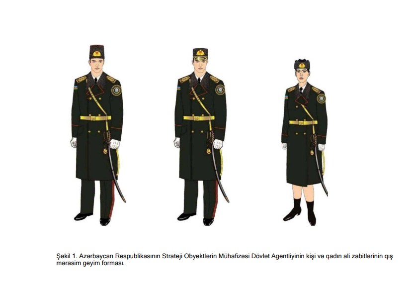 Dövlət Agentliyinin hərbi qulluqçularının hərbi geyim forması və fərqləndirmə nişanlarının təsvirləri təsdiqləndi (FOTO)