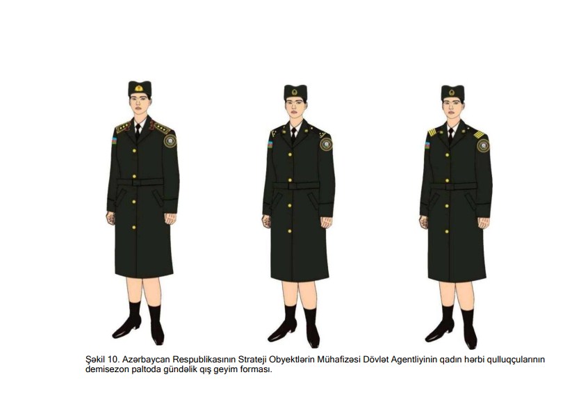 Dövlət Agentliyinin hərbi qulluqçularının hərbi geyim forması və fərqləndirmə nişanlarının təsvirləri təsdiqləndi (FOTO)