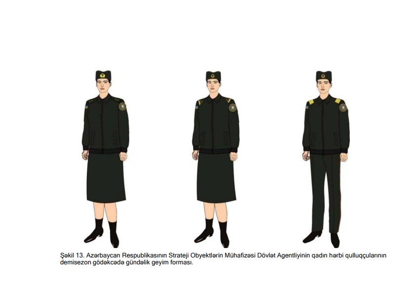 Dövlət Agentliyinin hərbi qulluqçularının hərbi geyim forması və fərqləndirmə nişanlarının təsvirləri təsdiqləndi (FOTO)