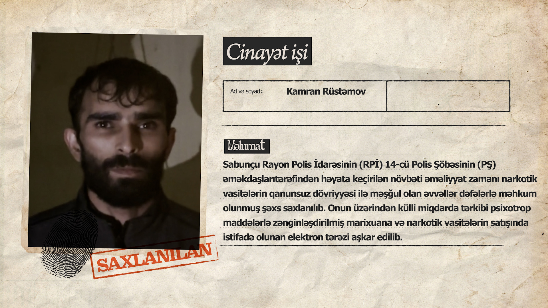 Sabunçuda narkotiklərin satışı ilə məşğul olan şəxs saxlanılıb (FOTO)