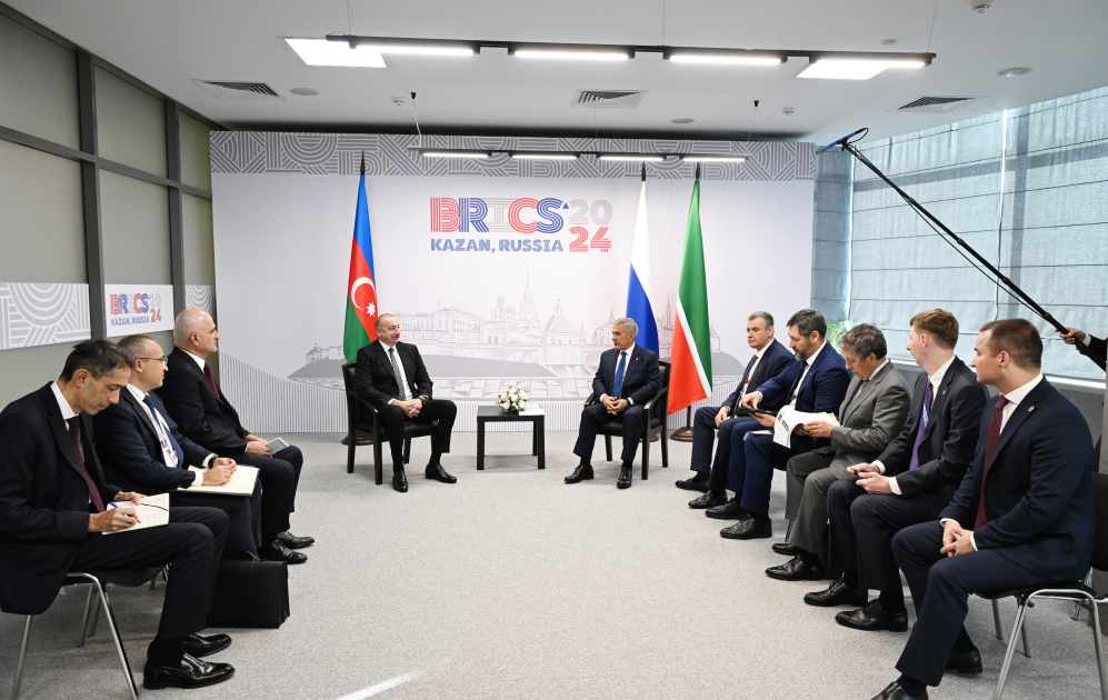 Prezident İlham Əliyevin Kazanda Rusiya Federasiyasının Tatarıstan Respublikasının Rəisi ilə görüşü olub (FOTO/VİDEO) (YENİLƏNİB-2)