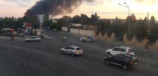 Bakıdakı yanğına görə bağlanan yol açıldı (FOTO) (ƏLAVƏ EDİLİB)