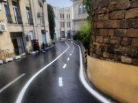 Bakının bu küçəsində velosiped zolaqları çəkildi (FOTO)