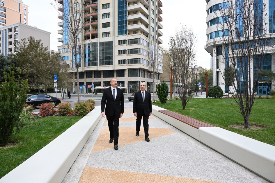 Prezident İlham Əliyev Bakının Nəsimi rayonunda yeni salınan parkda yaradılan şəraitlə tanış olub (FOTO/VİDEO) (YENİLƏNİB)
