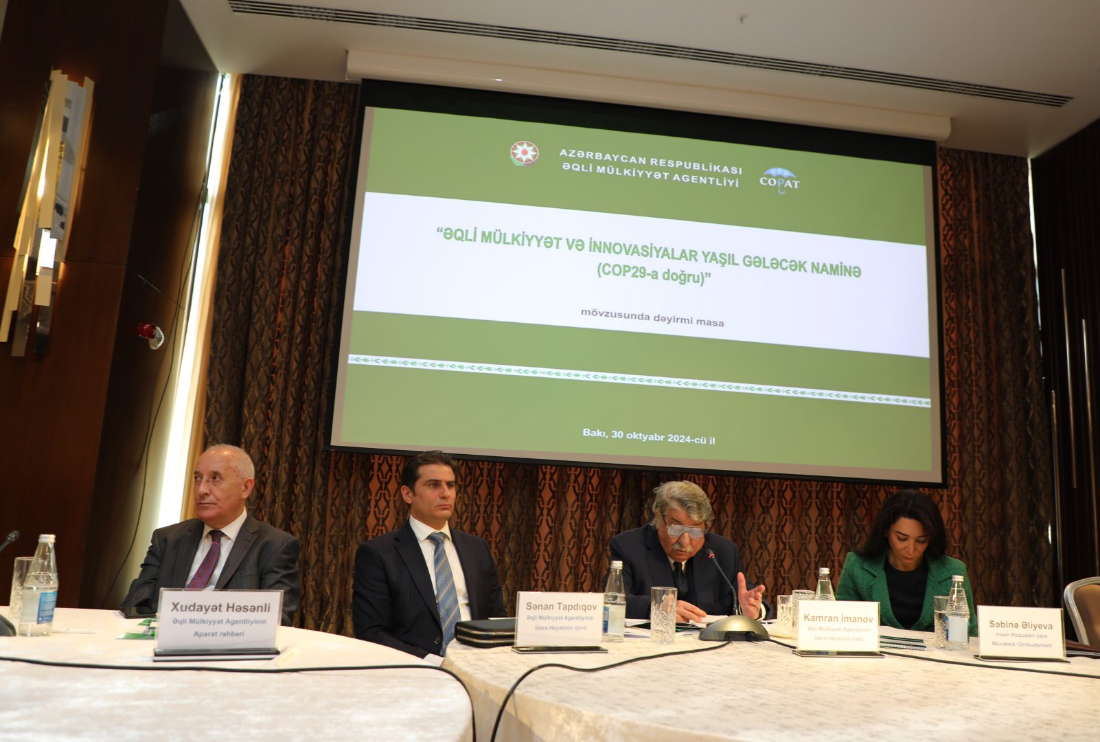 "Əqli mülkiyyət və innovasiyalar yaşıl gələcək naminə" (COP29-a doğru) mövzusunda dəyirmi masa keçirilib (FOTO)
