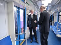 Prezident İlham Əliyev Bakıda komplektləşdirilən yeni nəsil metro qatarları ilə tanış olub (FOTO/VİDEO) (YENİLƏNİB)