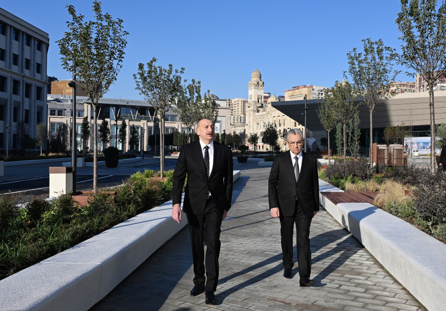Prezident İlham Əliyev Bakı Dəmiryol Vağzalının və metronun “28 May” stansiyasının qarşısında aparılmış abadlıq və yenidənqurma işlərindən sonra yaradılan şəraitlə tanış olub (FOTO/VİDEO) (YENİLƏNİB)
