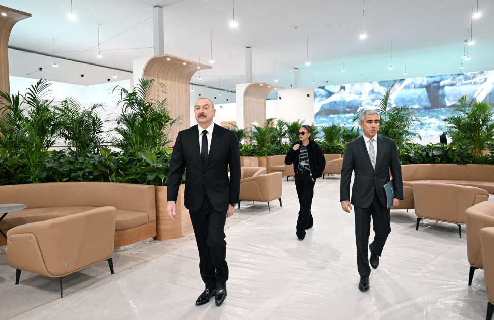Prezident İlham Əliyev və Birinci xanım Mehriban Əliyeva Bakı Olimpiya Stadionunun ərazisində COP29-la bağlı yaradılan şəraitlə tanış olublar (FOTO/VİDEO) (YENİLƏNİB)