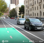 Daha bir küçədə mikromobillik zolaqları salınır (FOTO)